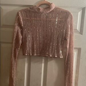 Sparkling Long Sleeve Crop Top